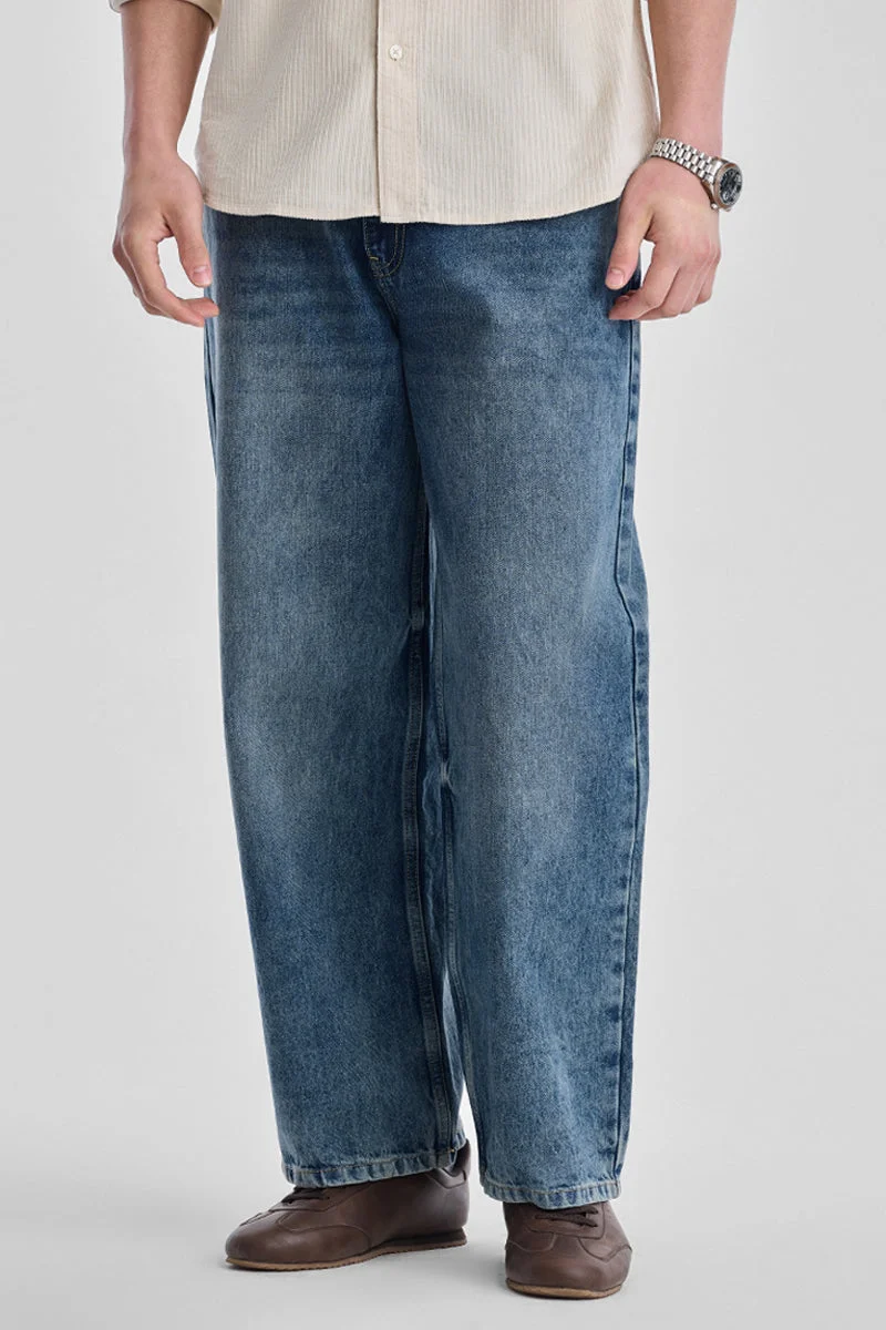 سنيتش Baggy Washed Jeans